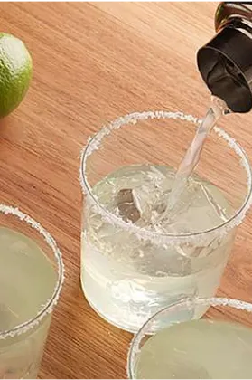 Shaker tequila glass with lemon Sauza