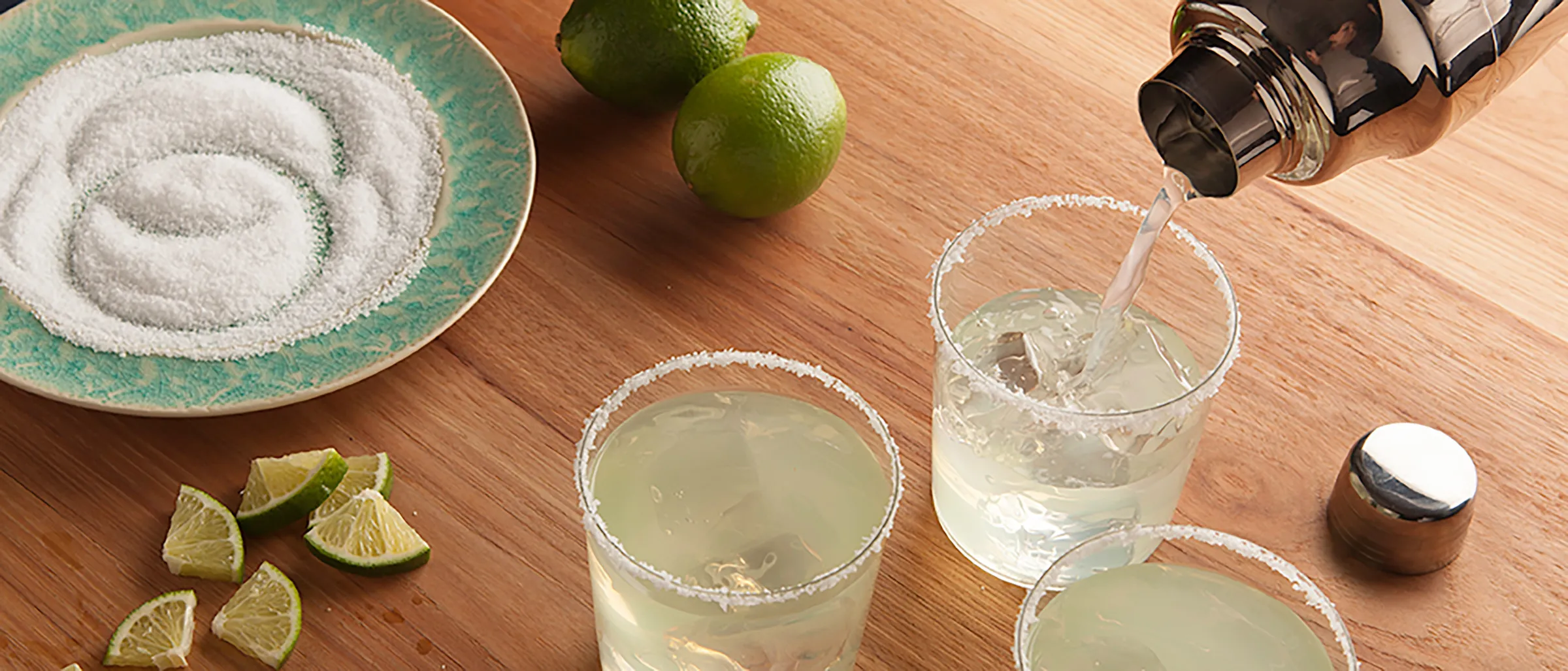 Margarita salted glass Tequila Sauza